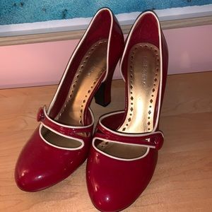 Last Call “BCB Girls” red patent heels
